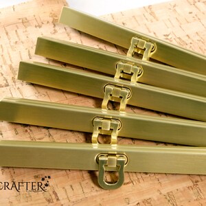 One 1 4.5 Brushed Gold Open-Clasp Straight Channel Frame for DIVA MINI or similar patterns 11.3cm. Luxcrafter Canadian Supplier image 4
