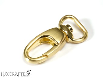10 Brushed Gold 1/2" J/Snap Hooks for wallets, purses, totes, bags, backpacks, leather, sewing (13mm). Canadian Supplier.