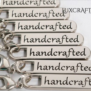 10 Nickel silver Handcrafted Purse Wallet Tote Bag Zipper Pulls by Luxcrafter 40x8mm approx. 1-9/16x5/16in. Canadian Supplier. image 2