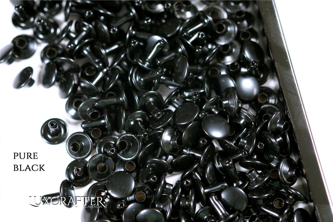 250 Pure Black Rivets 9x8mm Medium 3/8x5/16 Cap/post. - Etsy