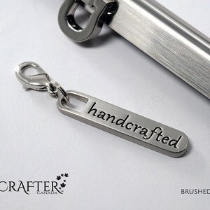 10 tiradores de cremallera artesanales de níquel cepillado para cartera, bolso de mano o bolso de mano de Luxcrafter, 40 x 8 mm (aprox. 1-9/16 x 5/16 pulgadas). Proveedor canadiense.