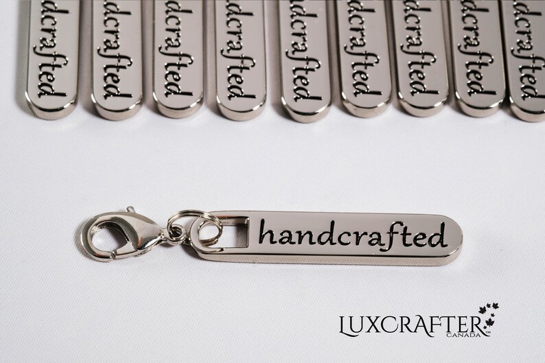 10 Nickel silver Handcrafted Purse Wallet Tote Bag Zipper Pulls by Luxcrafter 40x8mm approx. 1-9/16x5/16in. Canadian Supplier. image 3