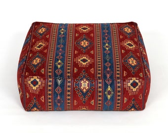 Kilim pattern floor cushion cover F55 turkish moroccan persian tribal bohemian kilim rug pouf poef puff bean bag floor cushion floor pillow