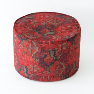 Round kilim pattern pouf cover F02 turkish moroccan persian tribal bohemian round kilim rug pouf poef puff ottoman footstool bean bag