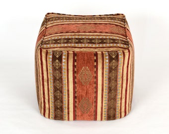 Kilim pattern fabric bean bag pouf cover F34 turkish moroccan persian tribal bohemian square kilim rug pouf poef puff footstool bean bag
