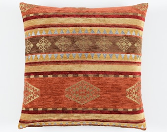 Kilim Pillow Cover F34 turkish moroccan  bohemian southwestern kilim rug pillow cover 14x14 16x16 18x18 20x20 22x22 24x24