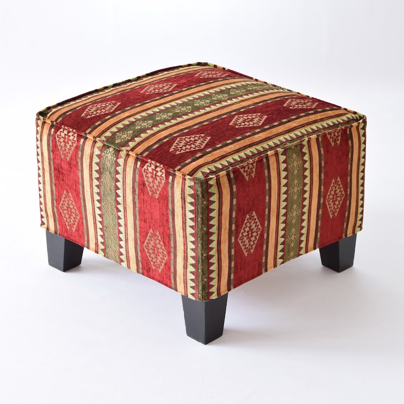 Ekenas Ottoman Slipcover F07 Tribal Bohemian Kilim Rug Ottoman Etsy
