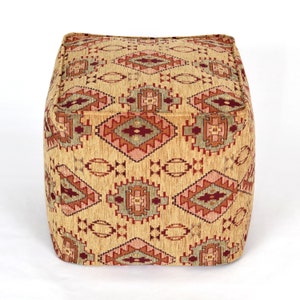 Kilim pattern fabric bean bag pouf cover F22 turkish moroccan persian tribal bohemian square kilim rug pouf poef puff footstool bean bag