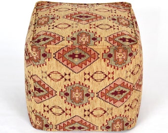 Kilim pattern fabric bean bag pouf cover F22 turkish moroccan persian tribal bohemian square kilim rug pouf poef puff footstool bean bag