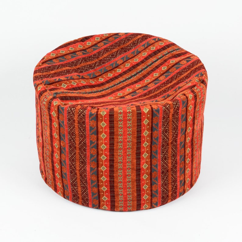 Custom Round Pouf Cover Turkish Moroccan Persian Tribal Etsy