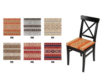 Kilim Chair Pad turkish moroccan persian bohemian southwestern kilim rug dining kitchen living room square chair pad cushion cover with ties