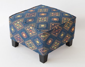 Ekenas Footstool Cover F13 tribal bohemian kilim rug ottoman footstool cover tabouret couverture fußhocker abdeckung