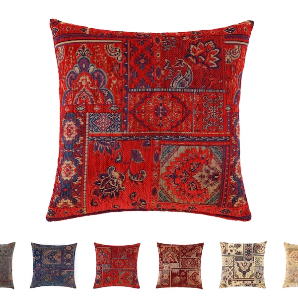 Bohemian Pillow Cover turkish moroccan persian southwestern floral kilim rug pillow cover 14x14 16x16 18x18 20x20 22x22 24x24 12x20 26x26