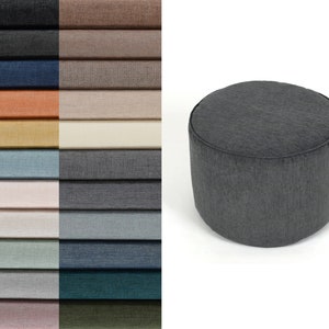 Custom Round Pouf Cover - round pouf poef puff ottoman footstool bean bag hassock tuffet footrest floor seat cushion stool pillow cover