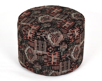 Round kilim pattern pouf cover F39 turkish moroccan persian tribal bohemian round kilim rug pouf poef puff ottoman footstool bean bag