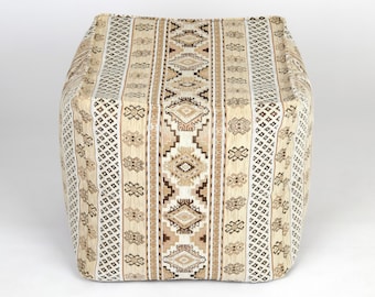 Kilim pattern fabric bean bag pouf cover F41 turkish moroccan persian tribal bohemian square kilim rug pouf poef puff footstool bean bag