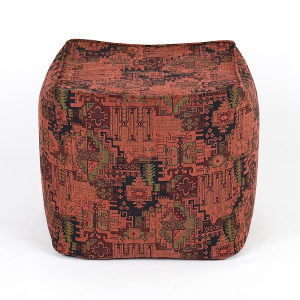 Kilim pattern fabric bean bag pouf cover F37 turkish moroccan  tribal bohemian square kilim rug pouf poef puff footstool bean bag