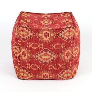 Kilim pattern fabric bean bag pouf cover F25 turkish moroccan persian tribal bohemian square kilim rug pouf poef puff footstool bean bag