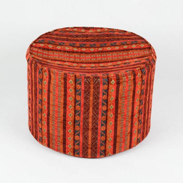 Housse de pouf en tissu kilim rond F10 turc marocain persan tribal boho rond kilim tapis pouf poef bouffée pouf repose-pieds sac de haricots
