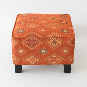 Ekenas Footstool Cover F17 tribal bohemian kilim rug ottoman footstool cover tabouret couverture fußhocker abdeckung image 2