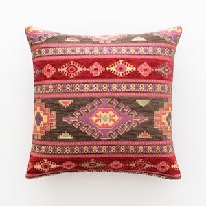 Funda de almohada Kilim F14 turco marroquí persa boho suroeste kilim alfombra funda de almohada 14x14 16x16 18x18 20x20 22x22 24x24