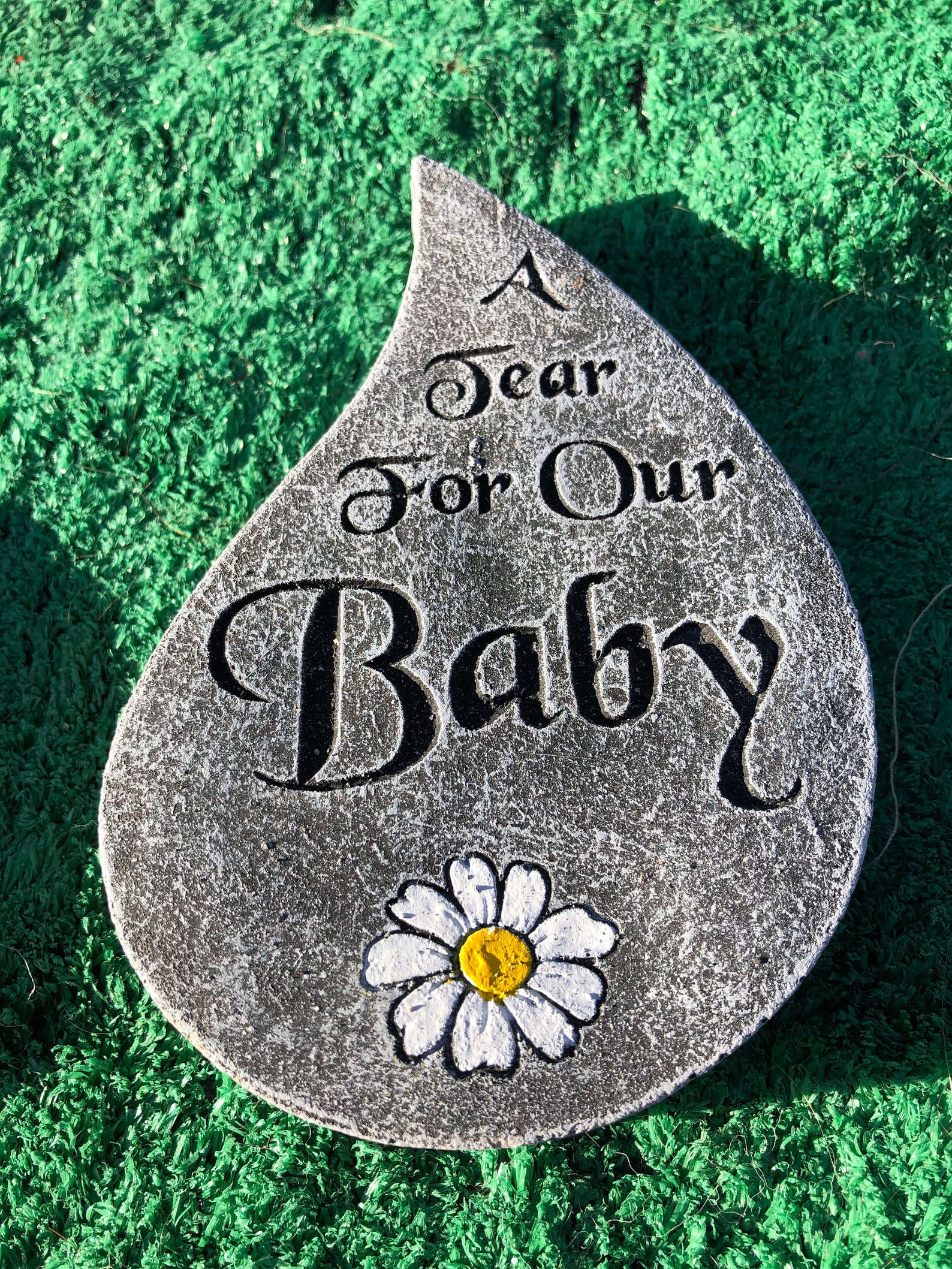 Baby Teardrop Stone Memorial Plaque Gravemarker Etsy.de