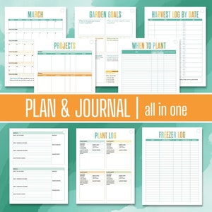 Sample garden planner and journal pages
