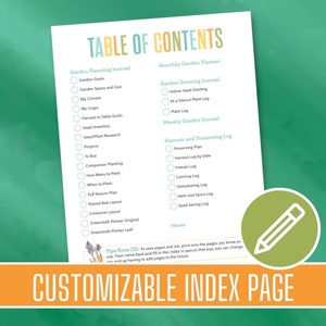 customizable index page