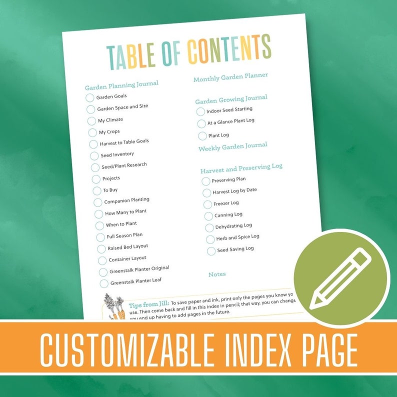 customizable index page