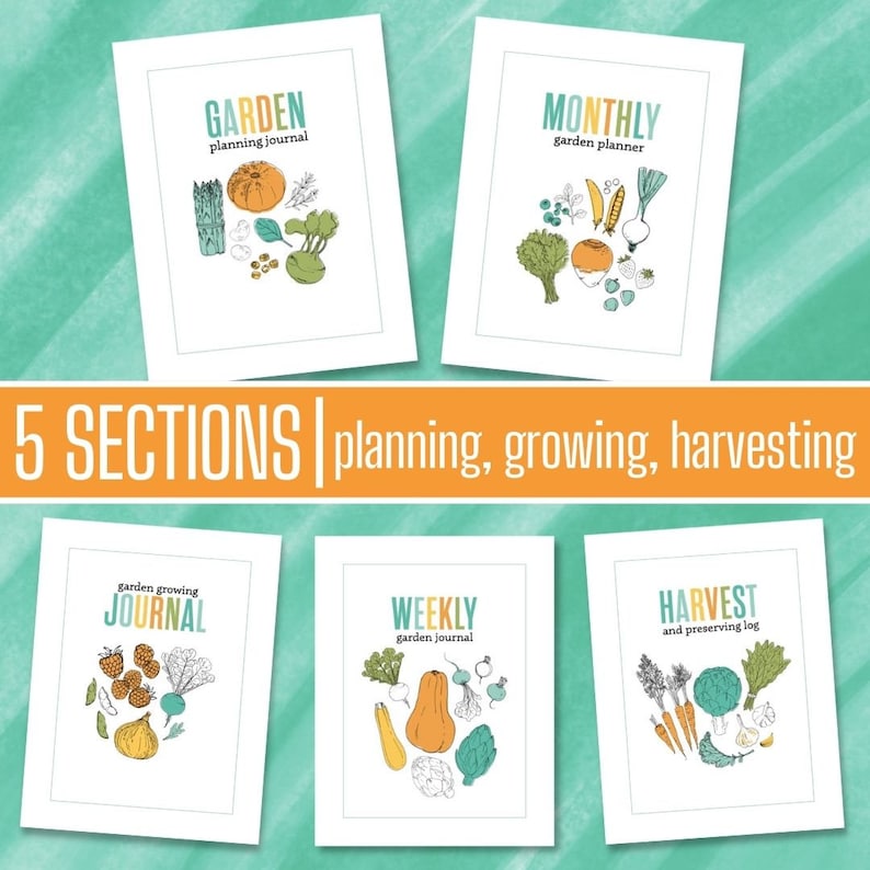 Section covers for planning, growing, journaling, and harvesting
