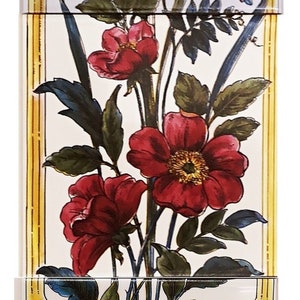 WEATSHEAF & MOPPY Keramikfliesen Wandbild Mohnblumen Dekorative 5 Fliesen 15x15 cm Kamin Aufhängung Handdekoriert in UK
