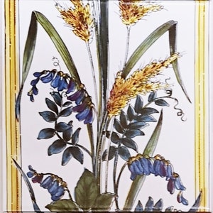 Wheatsheaf & Poppy Carrelage en Céramique Mural Coquelicots Décoratif 5 Carreaux 15x15 cm Dosseret de Cheminée Décoré à la Main au Royaume-Uni image 3