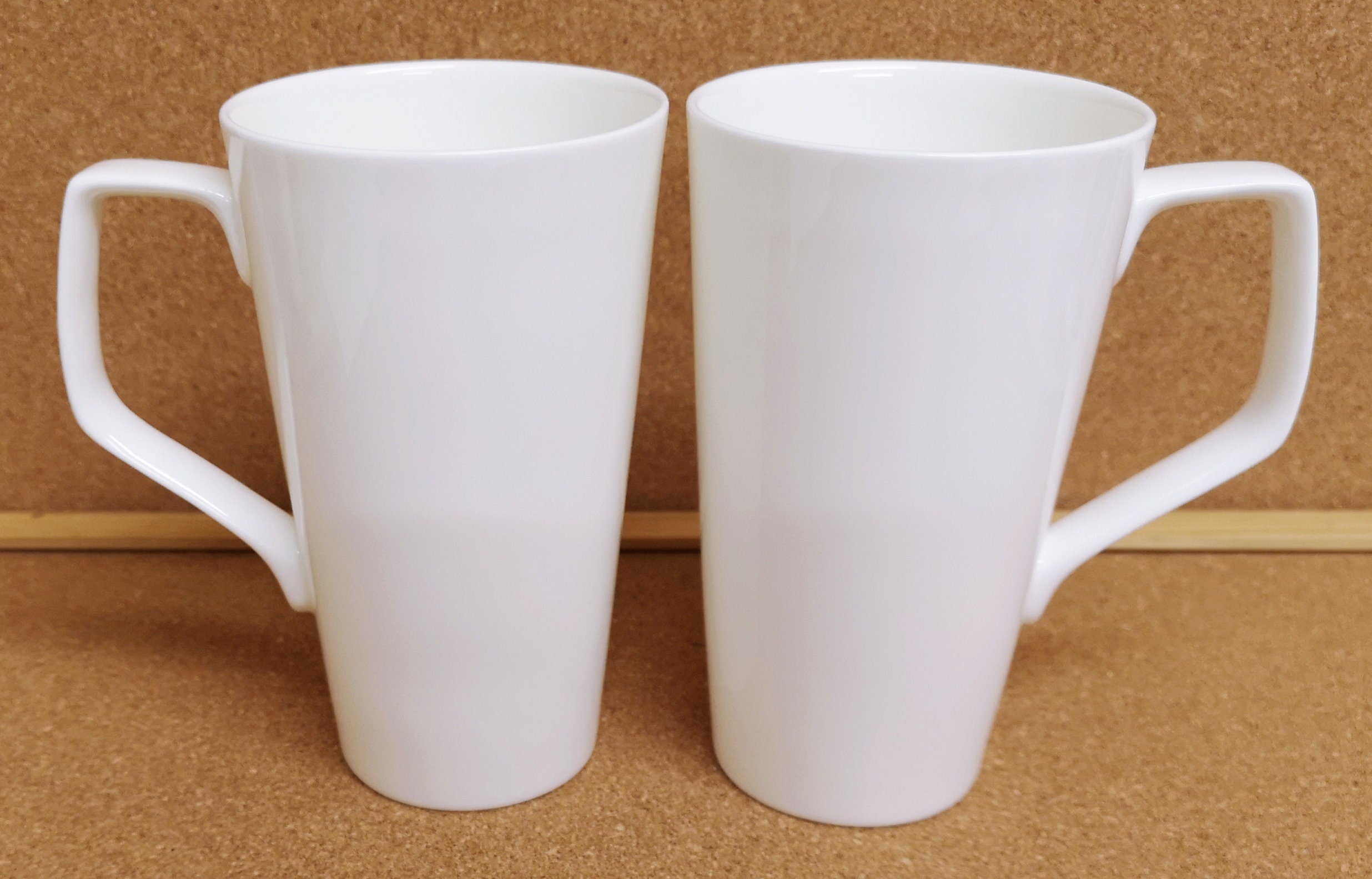 White Fine Bone China Set of 2 Mugs 500ml Large Latte Jumbo Plain Coffee  Tea Cups - Etsy