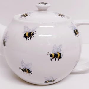 Bule de chá de abelhas de porcelana 20 fl oz 600ml abelhas decoradas à mão Reino Unido