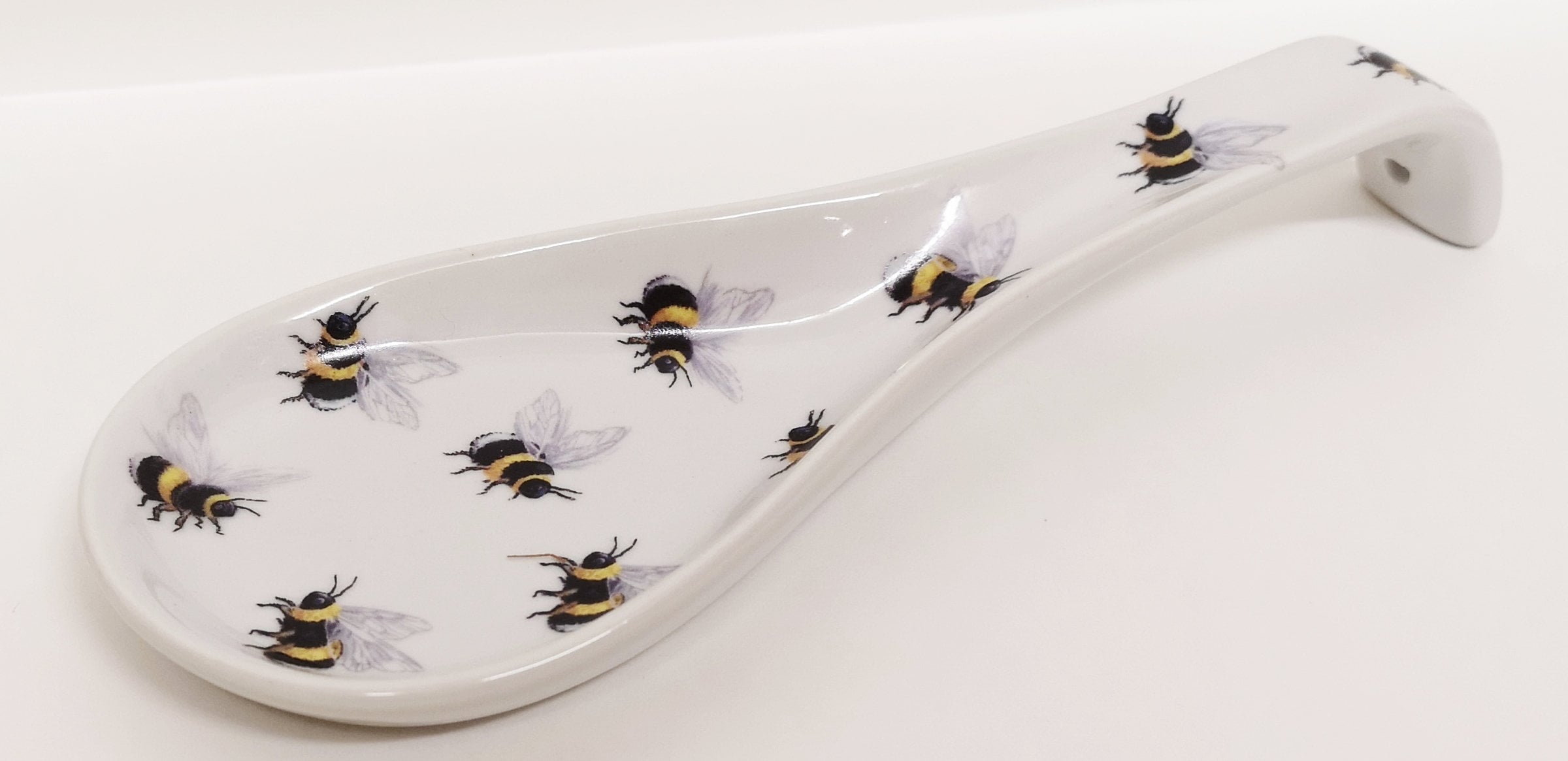 Bees Spoon Rest Medium 22cm Ceramic Porcelain Multi Bumble Etsy UK