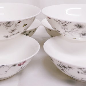Geheime tuin kommen Set 6 fijne bone China bloemen vlinders en bijen hand versierd in het Verenigd Koninkrijk