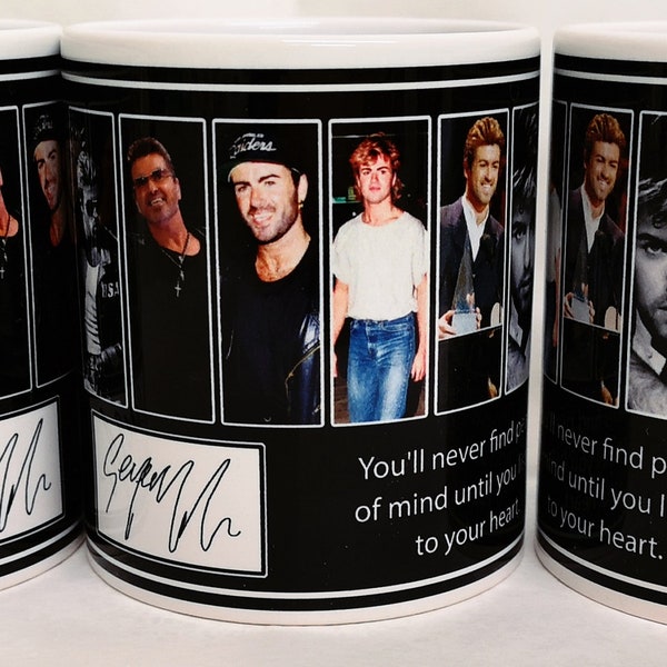 George Michael Collage Mug Tribute Ceramic Music Legend Porcelain Cup