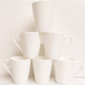Richmond White Fine Bone China 12 oz Set of 6 Mugs 350 ml Cups