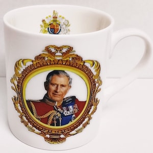 HM King Charles III Mug Fine Bone China Balmoral Coronation Commemorative Collectors Cup Hand Decorated UK
