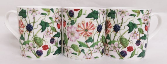 Meadow Flowers Set Di 2 Tazze In Porcellana Fine Balmoral - Decorate A Mano Con Fiori Di Prato, 275 Ml, Lavabili In Lavastoviglie