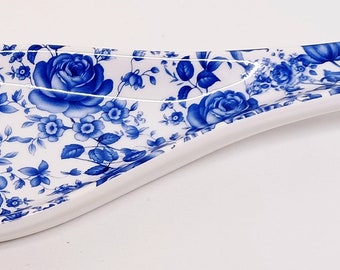 Delft Blue Spoon Rest Porcelain Medium 22cm 8.3" Blue Flowers Floral Ceramic Hand Decorated UK