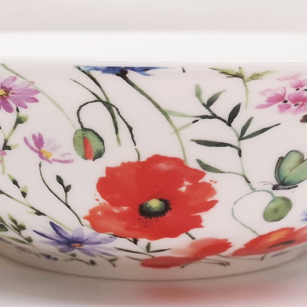 Wildflowers Meadow Grand Bol 9.5 » 24 cm Fine Bone China Salade Pâtes Mélange Servant Multicolore Floral