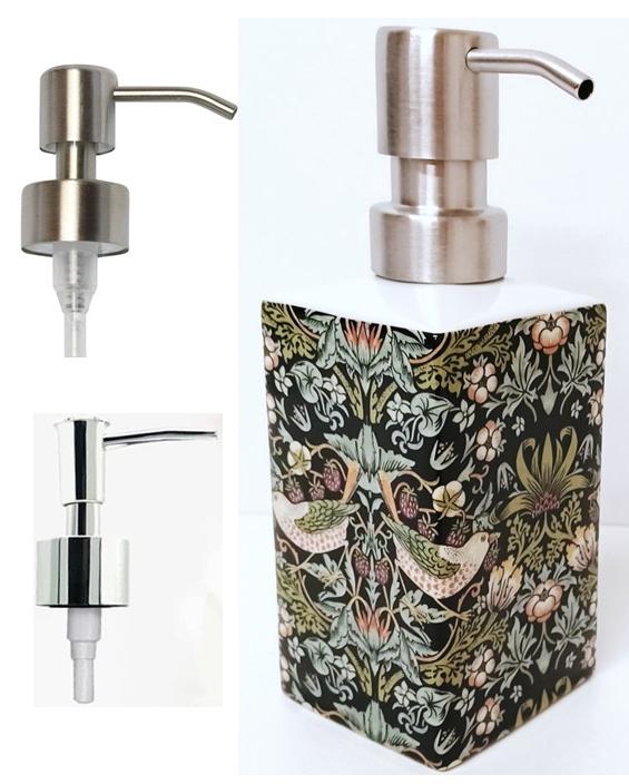 THE SPA THEORY ソープディスペンサー ＆タンブラー セット【新品】 ウィリアム・モリス ストロベリーシーフ ブラック＆グリーン ソープ