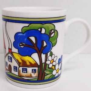 Village Art Deco Mug Fine Bone China Large Balmoral 14 fl oz 400 ml Exclusive Countryside Cup