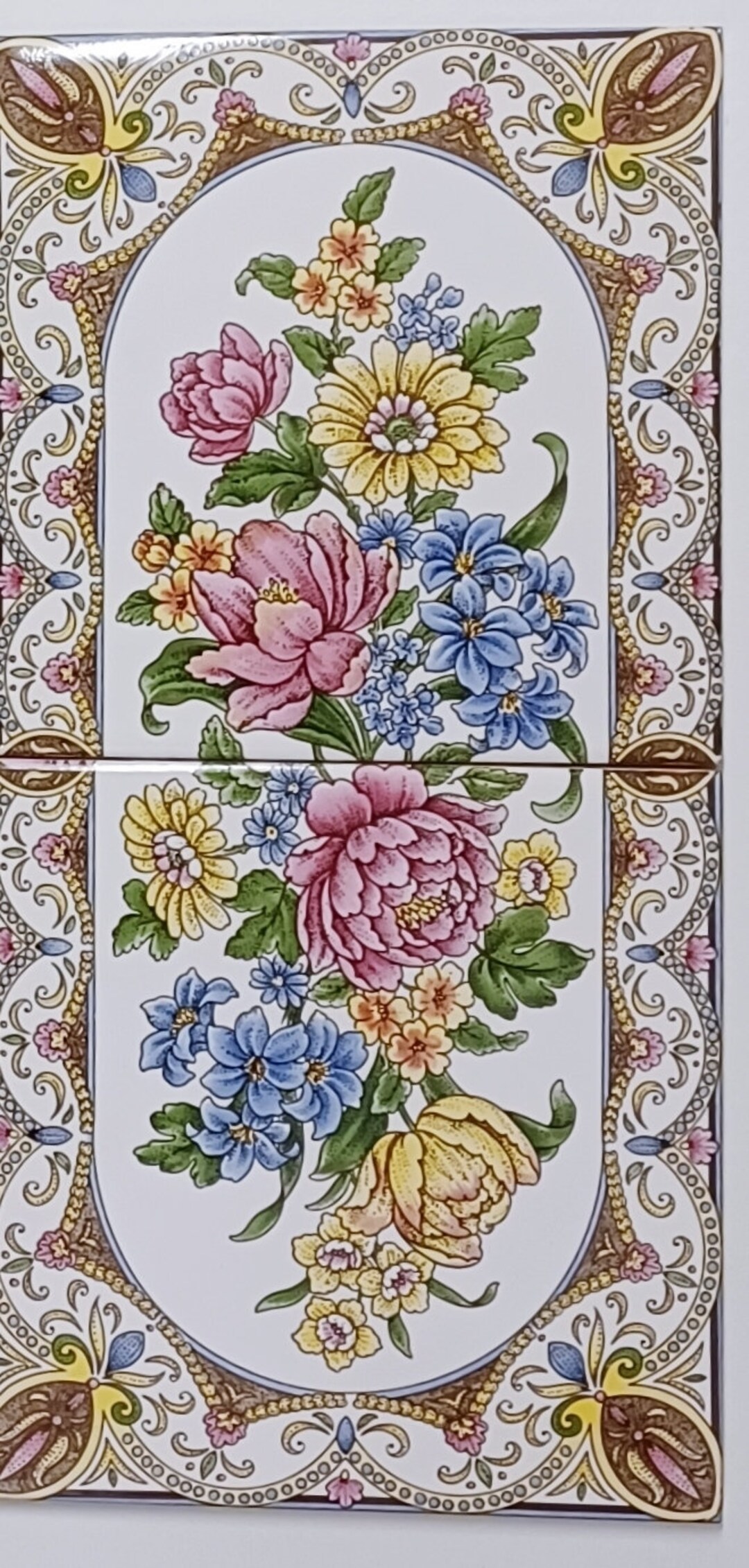 Kensington Vintage Floral Ceramic Tile Mural Versatile Decorative 2