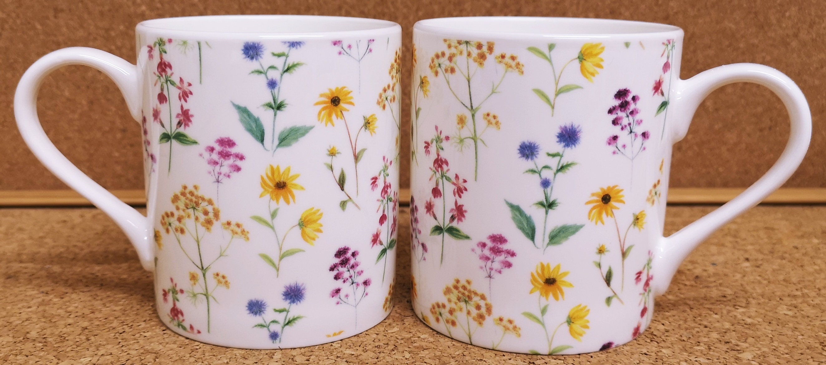 Meadow Flowers Mugs Set of 6 Balmoral Fine Bone China Cups Etsy UK