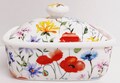 Wildflowers Meadow Butter Dish Fine Bone China Multi Floral Container Hand Decorated in UK