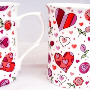 Chic Hearts Fine Bone China Set Six Mugs image 4