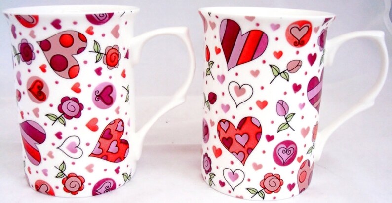 Chic Hearts Fine Bone China Set Six Mugs image 4