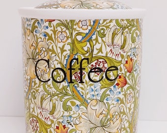 William Morris Golden Lily Tea Coffee and Sugar Canisters Fine